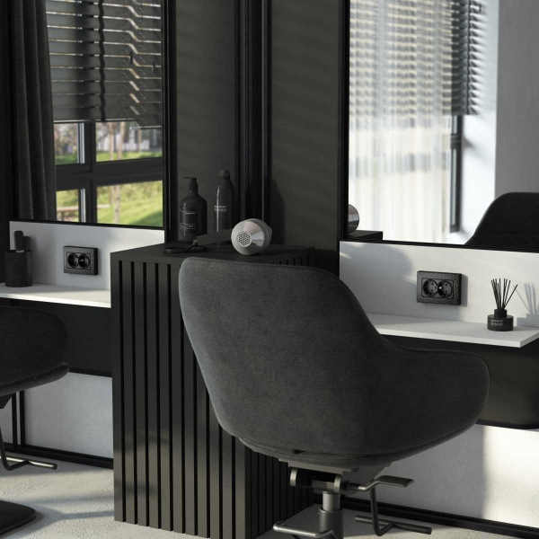 Розетка Werkel Hammer двойная с заземлением черный W1272008 4690389162961