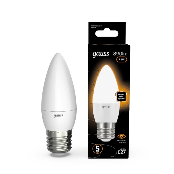 Лампа светодиодная Gauss E27 9.5W 3000K матовая 103102110