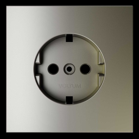 Накладка для розетки с заземлением S70 (шелк) Voltum VLS000604