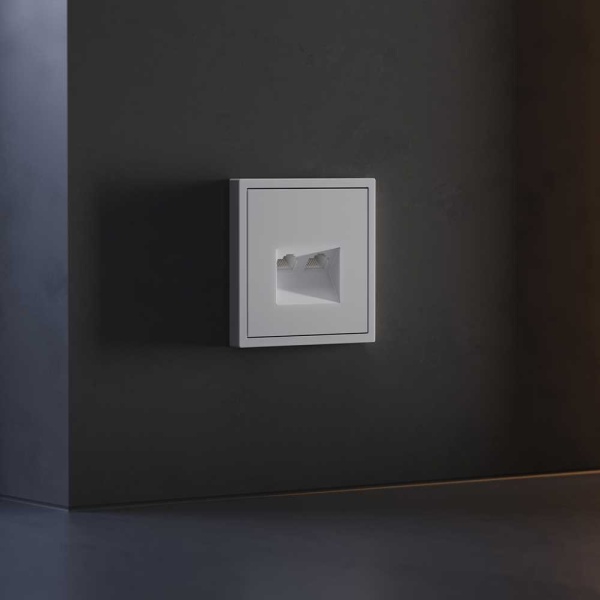 Накладка для розетки компьютерной двойной RJ45+RJ45 кат.6, S70 (серый) Voltum VLS001416