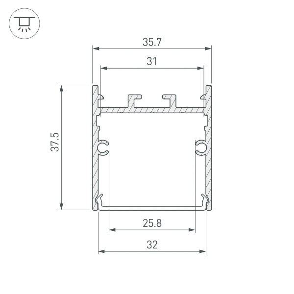 Профиль Arlight SL-LINE-3638-LW-3000 WHITE 043975