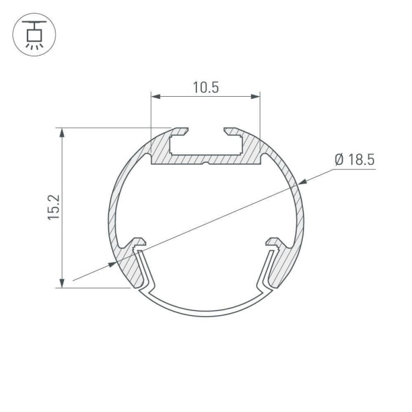 Профиль Arlight ROUND-D18-2000 ANOD 025482