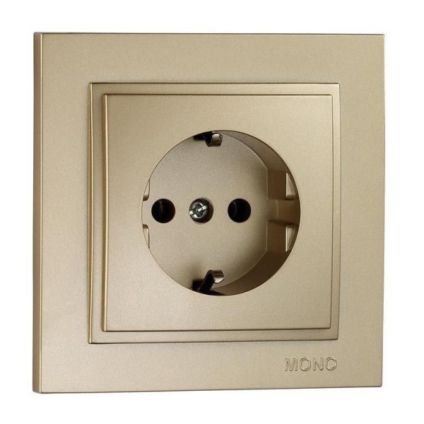 Розетка 2К+З Mono Electric Despina 16A 250V винтовое подключение титан 102-222221-117 Розетка 2К+З Mono Electric Despina 16A 250V винтовое подключение титан 102-222221-117