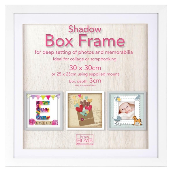 Фоторамка Innova PI09910 Ф/рамка 30*30cm Shadow Box White (окно 25*25см), белый, МДФ (6/240) Б0046305