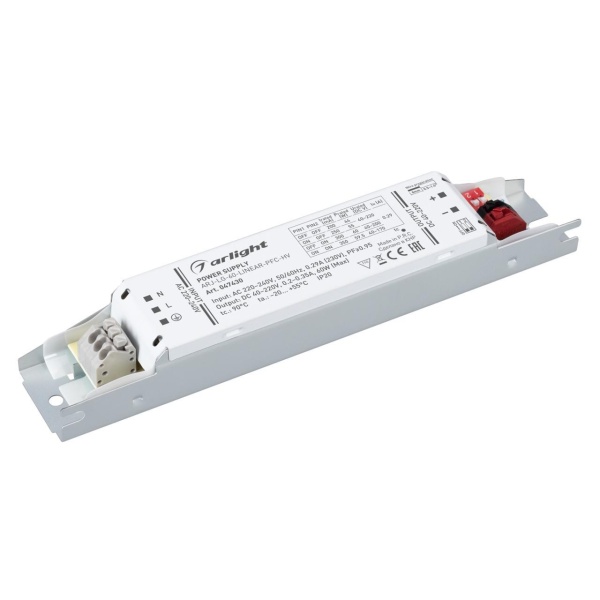 Блок питания Arlight ARJ-LG-60-LINEAR-PFC-HV (60W, 40-220V, 0.2-0.35A) 047430