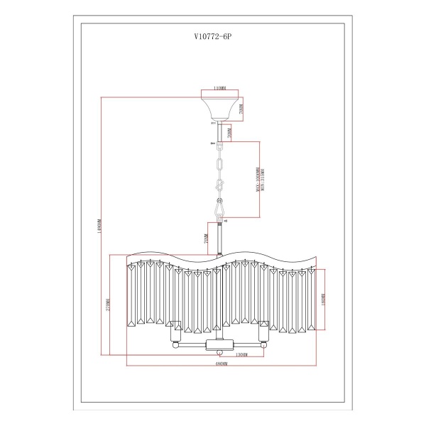 Подвесная люстра Moderli Wave V10772-6P