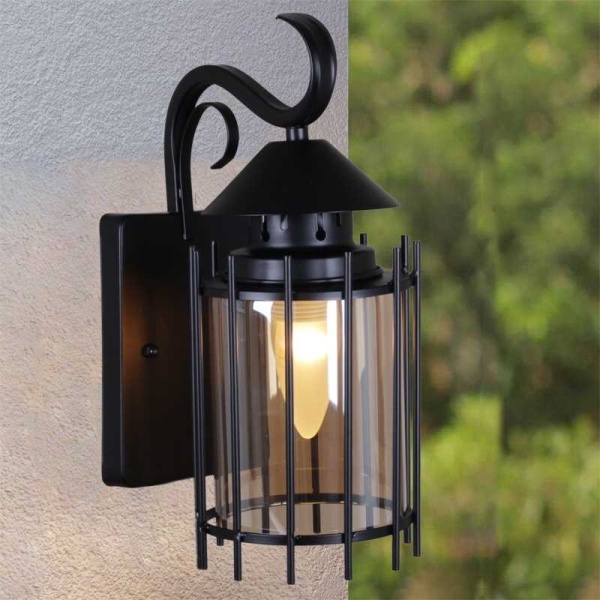 Уличный настенный светильник Reluce 08284-9.2-001U BK RLOS