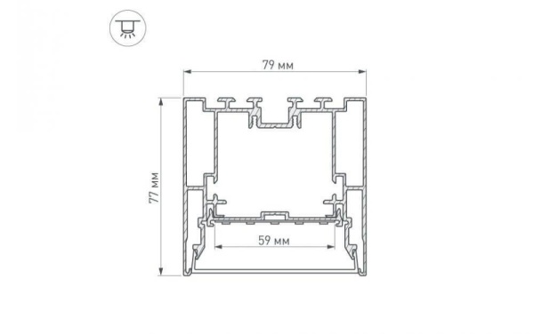 Профиль с рассеивателем Arlight S2-LINE-7977-2500 ANOD+OPAL 021174
