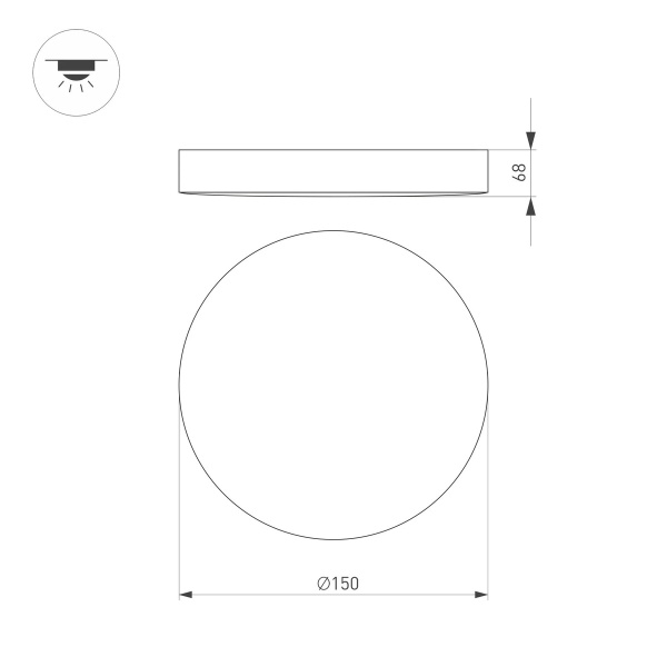 Накладной светодиодный светильник Arlight SP-FLOWER-R280-15W Day4000-MIX (WH, 110 deg, 230V, MOTION) 042573