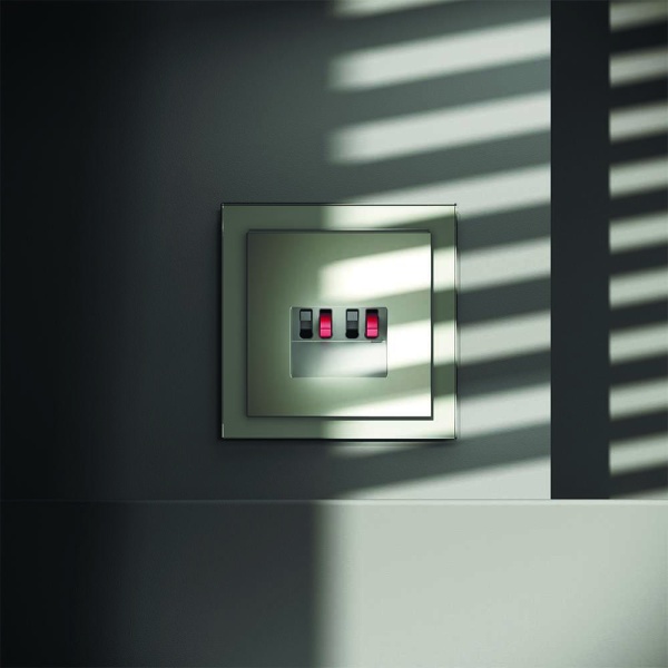 Розетка акустическая встраиваемая Voltum S70 4-местная, (сталь) VLS060305