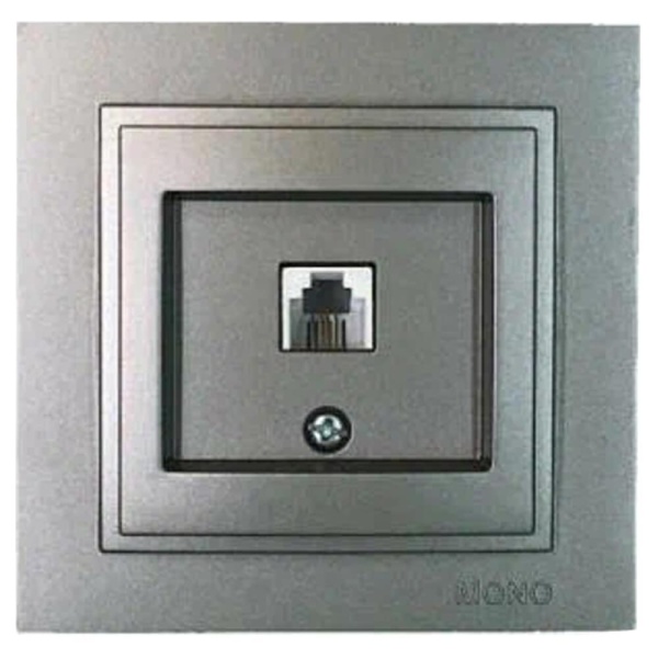 Розетка телефонная Mono Electric Despina антрацит 102-242405-124 Розетка телефонная Mono Electric Despina антрацит 102-242405-124