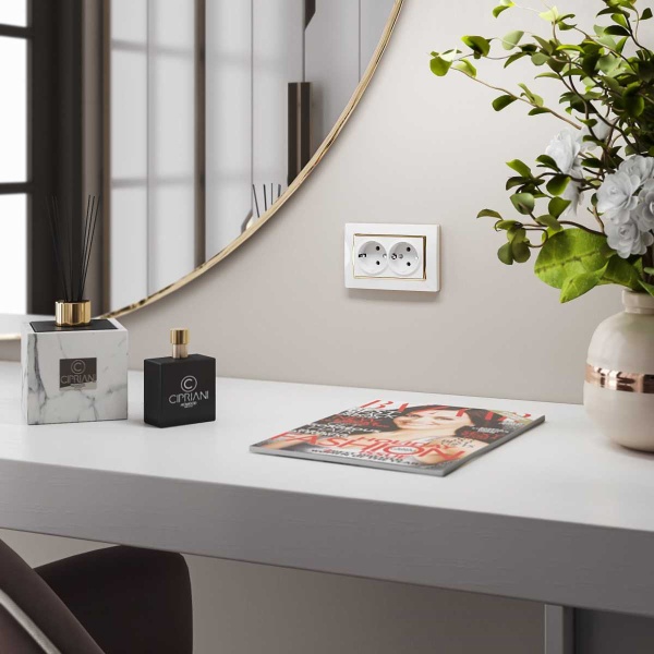 Розетка двойная с заземлением Werkel белый W1172001 4690389155352