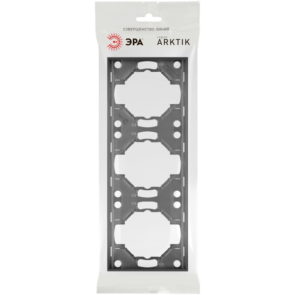 Рамка для розеток и выключателей ЭРА Arktik 16-5003-06 на 3 поста графит Б0070569