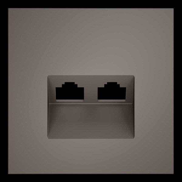 Накладка для розетки компьютерной двойной RJ45+RJ45 кат.6, S70 (капучино) Voltum VLS001414