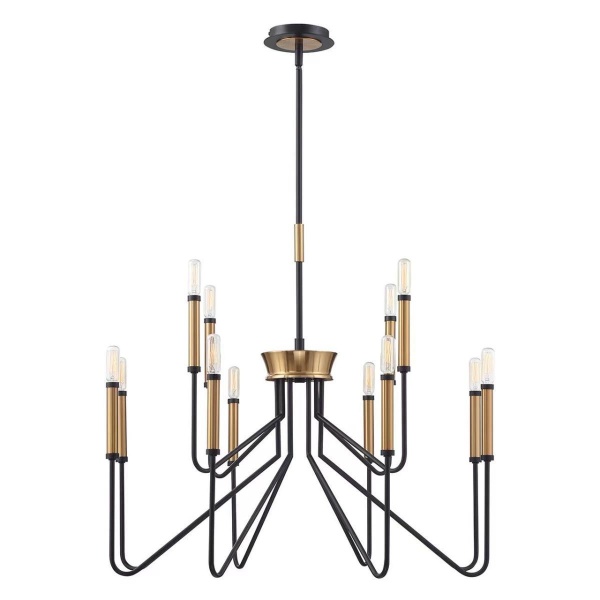 Люстра подвесная Alfa Light F1124-22 D850*H790 BK+GD