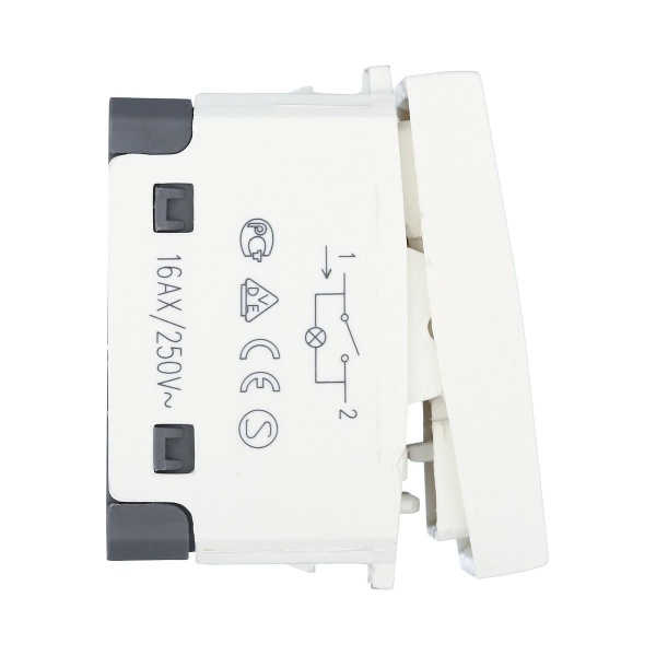 Выключатель LK Studio с индикатором 45х45мм (схема 1L) 16 A, 250 B (белый) LK45 850904-1