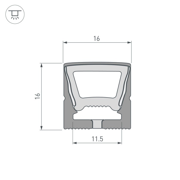 Профиль Arlight WPH-Flex-1616-Top-S11-5M Full Black 045774