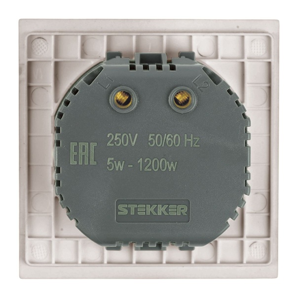 Выключатель диммирующий (механизм) Stekker 250В 1200W Мия RSW10-3106-08 пудровый жемчуг 50567