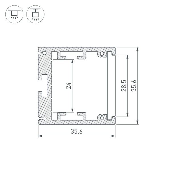 Профиль с рассеивателем Arlight SL-ARC-3535-D320-N90 Black 032677