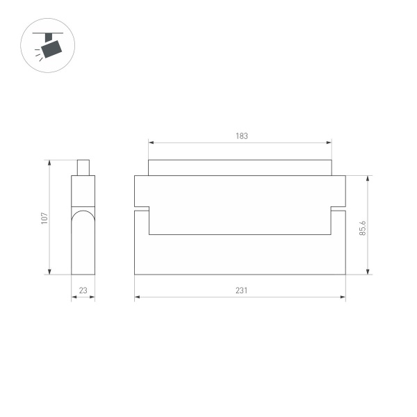 Трековый светодиодный светильник Arlight Mag-Orient-Flat-Fold-S230-12W Day4000 035856(1)