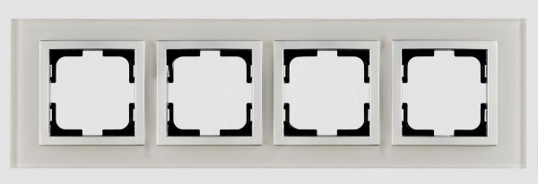 Рамка 4-постовая Mono Electric Style Glass белое стекло 107-710000-163