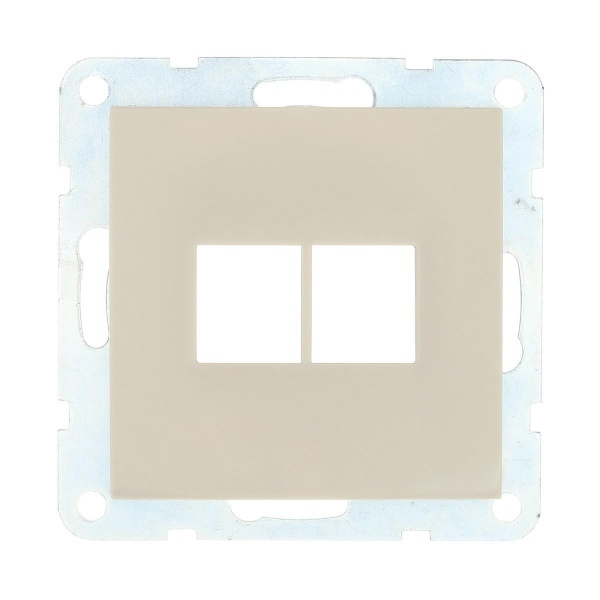 Накладка LK Studio с суппортом розетки двойной телефонной, компьютерной RJ (бежевый) LK80 846201-0