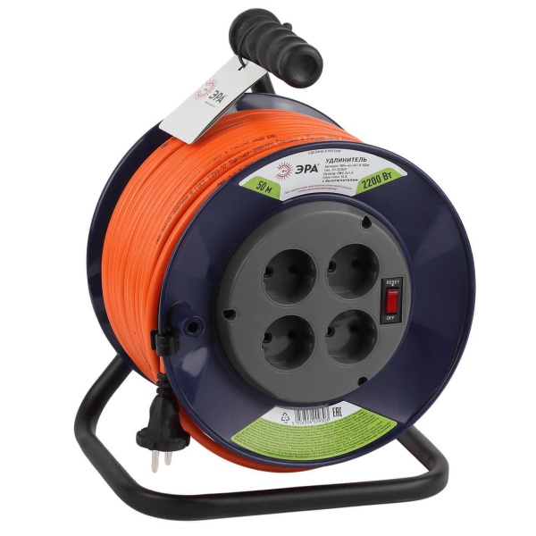 Удлинитель силовой ЭРА RPx-4s-2x1.5-50m Б0046831 Удлинитель силовой ЭРА RPx-4s-2x1.5-50m Б0046831