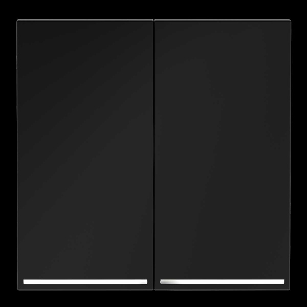 Клавиши для выключателя/переключателя двухклавишного с подсветкой S70 (черный матовый) Voltum VLS000408