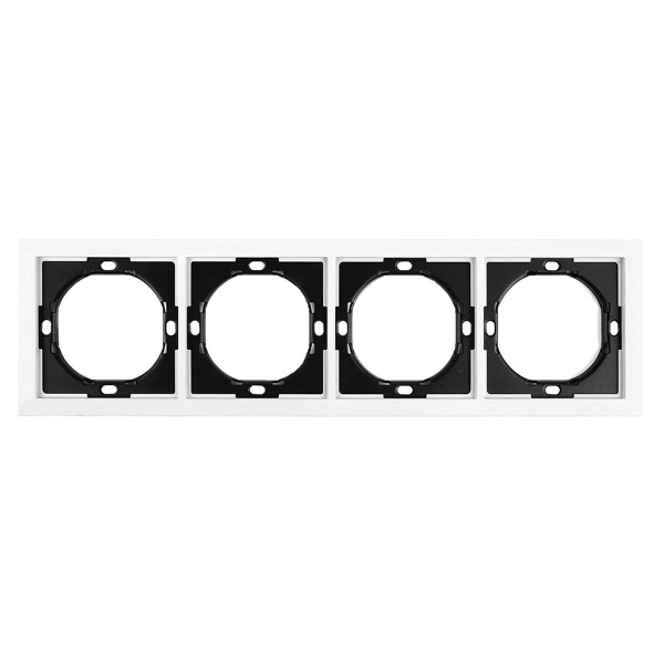 Рамка 4-местная, Stekker Мия, PFR00-3004-01, белая магнолия 50459