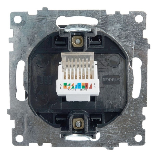 Розетка компьютерная RJ-45 Stekker Катрин черный GLS00-7107-05 39613