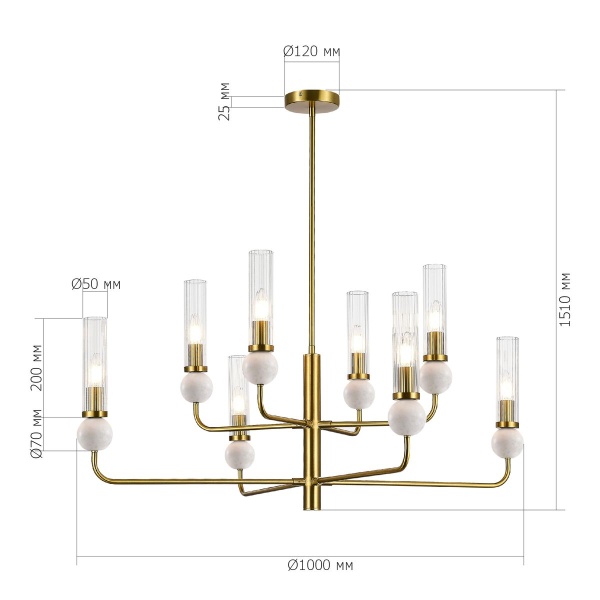 Подвесная люстра ST Luce Medea SL1244.303.08