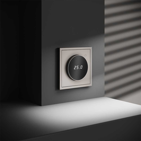 Терморегулятор электронный Voltum S70 с индикацией и датчиком, для теплого пола, (кашемир) VLS070103