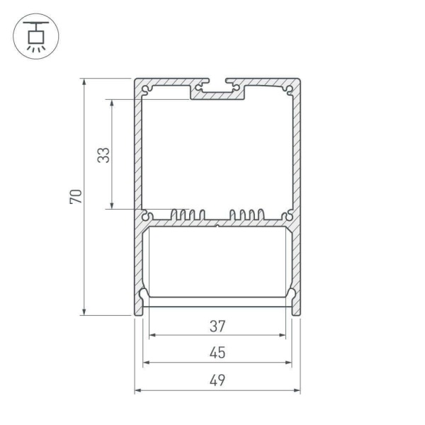 Профиль Arlight SL-LINE-4970-2000 ANOD 019297