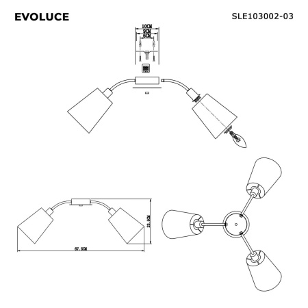Потолочная люстра Evoluce Maleonte SLE103002-03