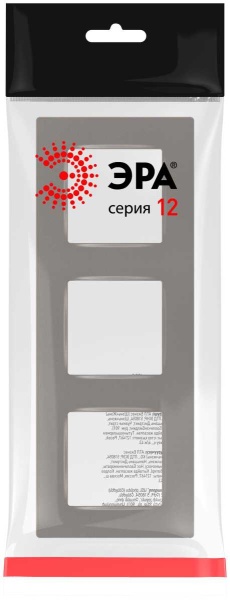 Рамка для розеток и выключателей ЭРА Серия 12 12-5203-16 на 3 поста, Классик, титан Б0067790