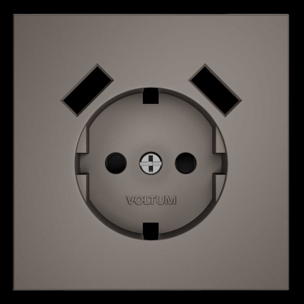 Накладка для розетки с заземлением и защитными шторками, с USB A+A, S70 (капучино) Voltum VLS000914