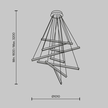 Подвесной светодиодный светильник Maytoni Line MOD016PL-L96GK