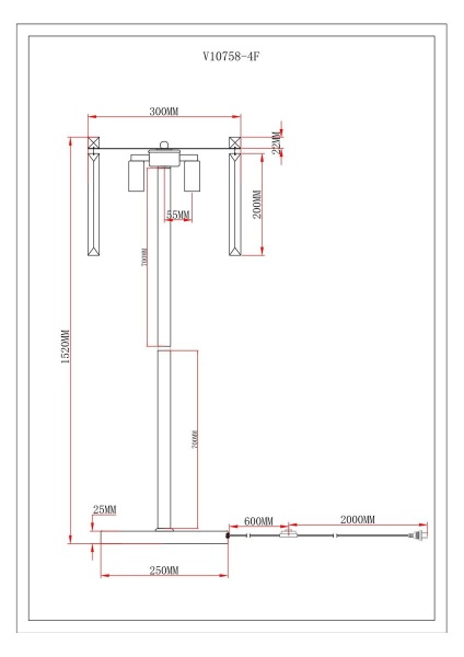 Торшер Moderli Levi V10758-4F