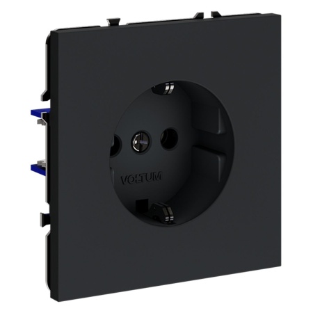 Розетка встраиваемая Voltum S70 с заземлением 16А, (графит) VLS040107