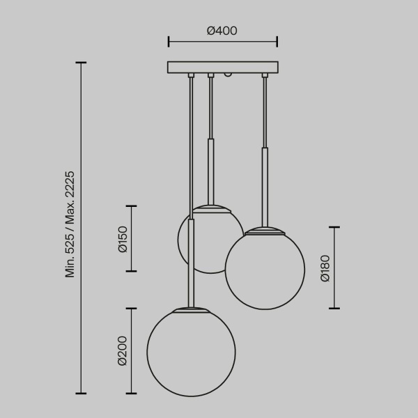 Подвесной светильник Maytoni Basic form MOD321PL-03G1
