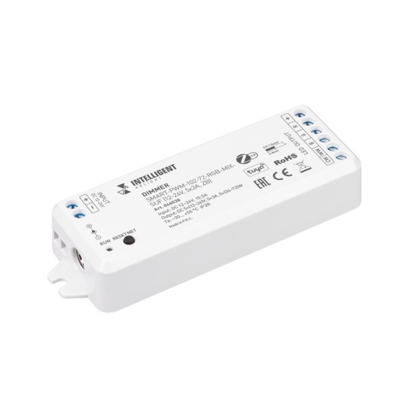 Диммер Arlight INTELLIGENT ARLIGHT SMART-PWM-102-72-RGB-MIX-SUF (12-24V, 5x3A, ZB) (IARL, Пластик) 046538