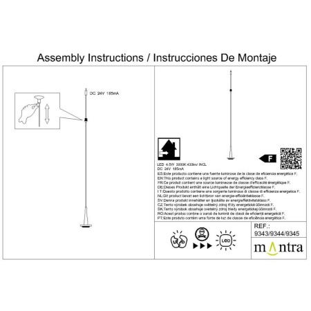 Подвесной светильник без плафона и основания Mantra Andromeda 9344