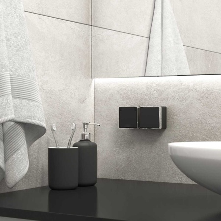 Выключатель одноклавишный влагозащищенный Werkel Gallant черный/хром W5010235 4690389164040