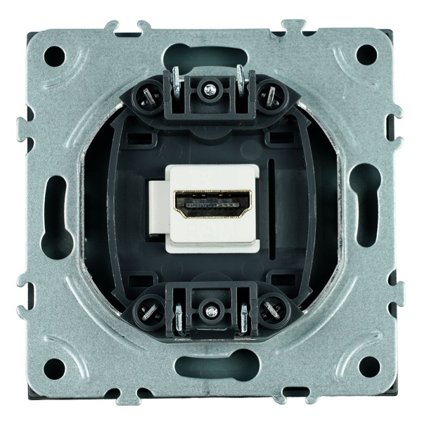 Розетка HDMI 2.0 Type A (механизм), серия Эмили, STEKKER, RST00-5118-05, черный уголь, soft touch 50171