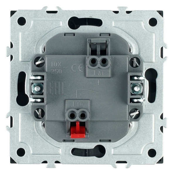 Выключатель 1-клавишный (механизм), СЗК, Stekker, 250В, 10А Эмили, RSW10-5103-05ZK, черный уголь, soft touch 50246