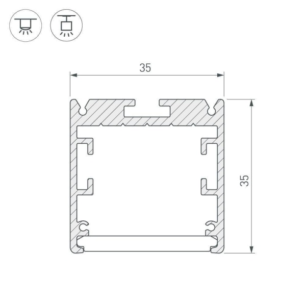 Профиль Arlight SL-ARC-3535-LINE-2500 WHITE 025520