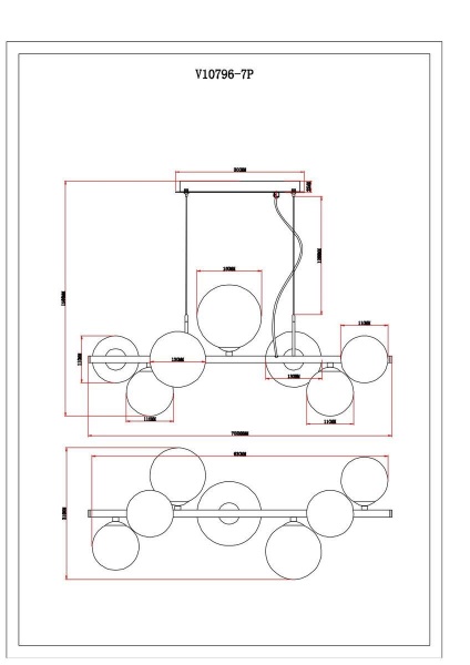 Подвесная люстра Moderli Renny V10796-7P