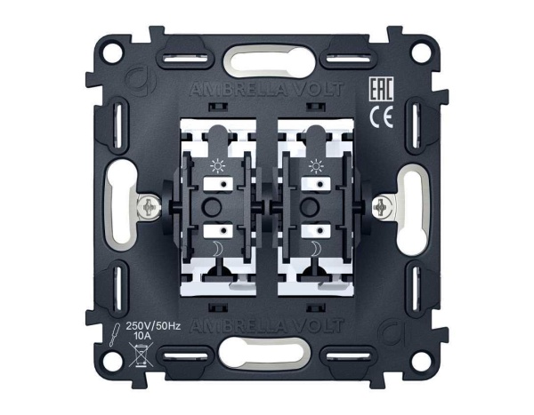 Выключатель двухклавишный AMBRELLA VOLT VM115