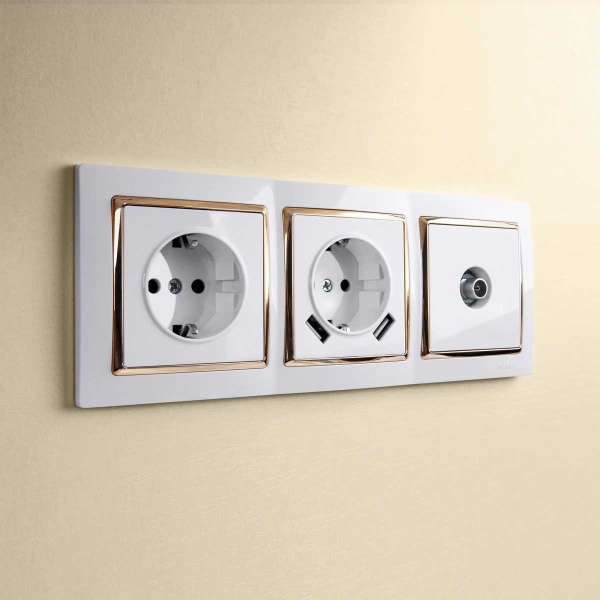 W1184001/ ТВ-розетка проходная (белая)