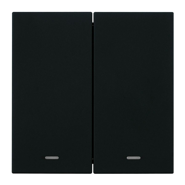 Выключатель 2-клавишный c индикатором (механизм), Stekker, 250В, 10А Мия, RSW10-3102-05, черный бархат 50446